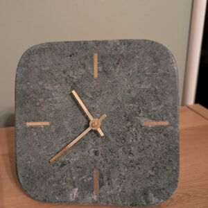 Elegant Blueish Grey Stone Bookshelf Clock Working And Heavy